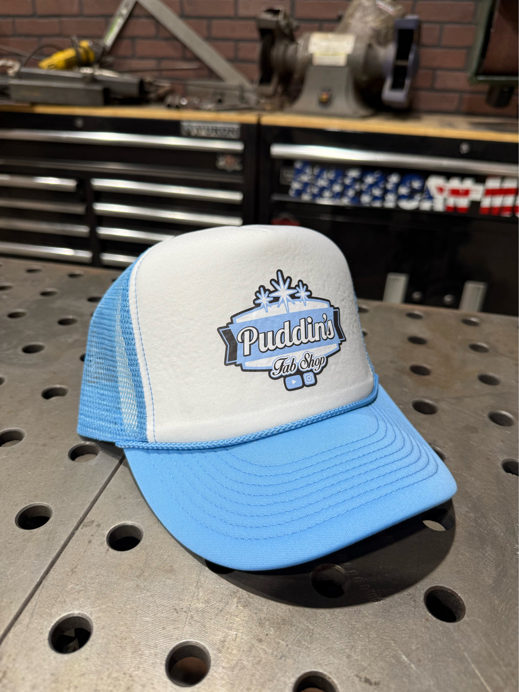 White/Blue Foam Hat