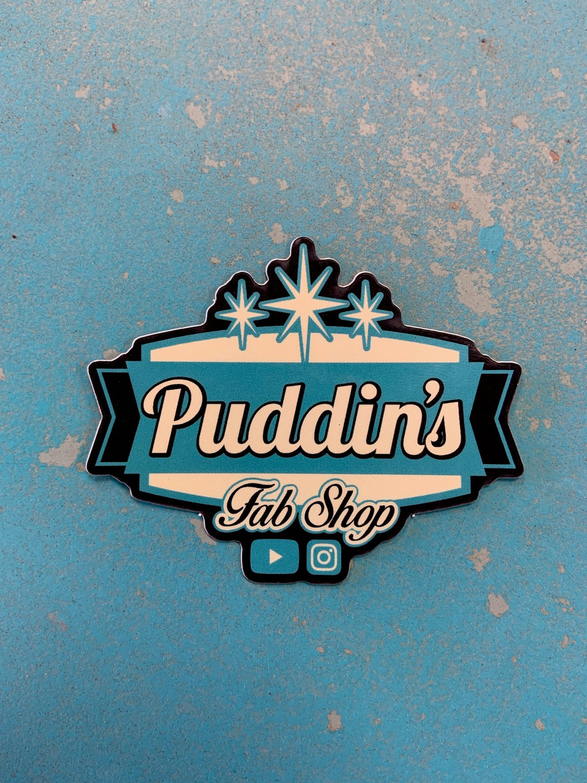 Puddin Lettering *Puddin's Logo SMALL Sticker – Puddin's Fab Shop